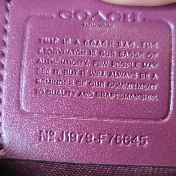 Coach Mia Crossbody Pebbled Leather Bag in Dark Berry Burgundy EUC Auth. F76645 - Picture 3 of 15